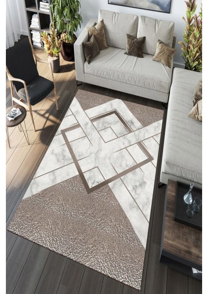 North Desenli Oval Halı (Makinada Yıkanabilir Kaymaz DotTaban) - CP527