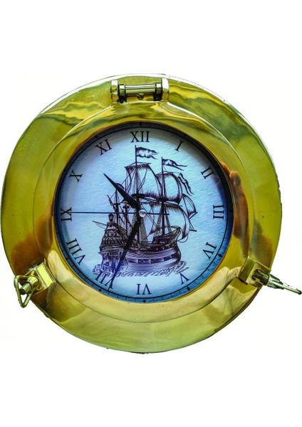 Lumbozlu Duvar Saati Yelkenli Motifli Pirinç Döküm fiyatları