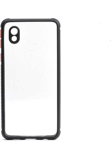 - Samsung Galaxy A01 Core - Kılıf ​​Arkası Şeffaf Sert Kaff Kapak - Siyah - T16914