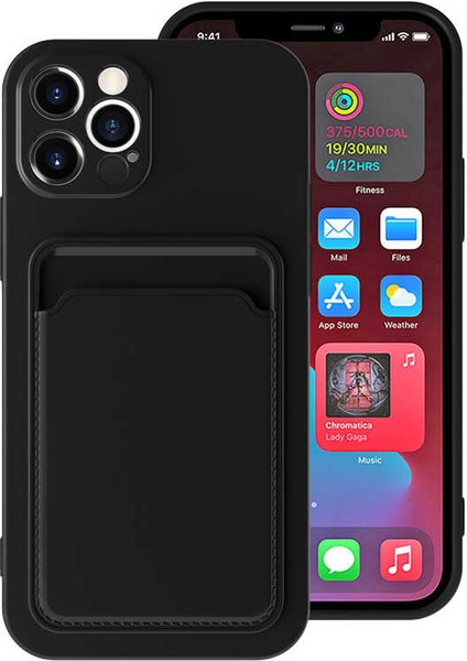 - iPhone 12 Pro Max - Kılıf ​​kamera Korumalı Kart Bölmeli Ofix Kapak