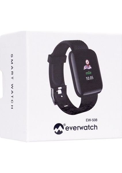 Ever Watch EW-508 Android/ıos Kalp Atışı Sensörlü Akıllı Saat-Siyah fırsatları