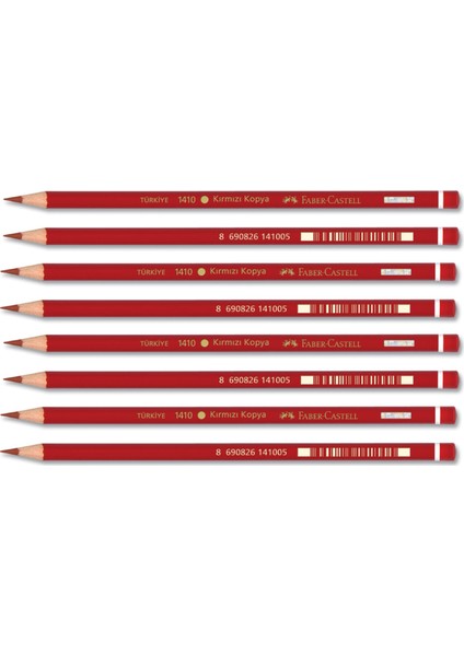 Kırmızı Kopya Kalemi - 8'li Set