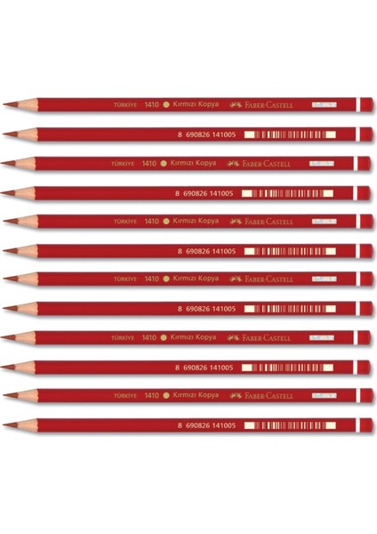Kırmızı Kopya Kalemi - 12'li Set