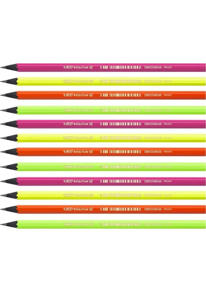 Kurşun Kalem - Evolution Fluo - 12'li Set
