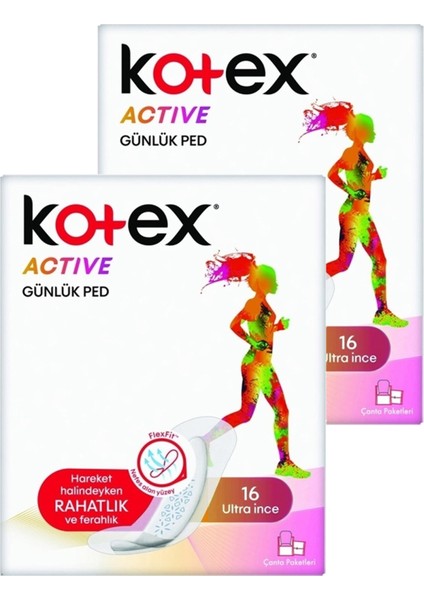 Active Ultra Ince Günlük Ped 16'lı 2 Adet