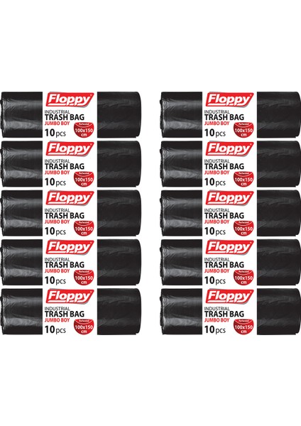 Ağır Sanayi Endüstriyel Çöp Torbası 100X150 cm 10’lu 700 gr 10 Rulo 10 'li