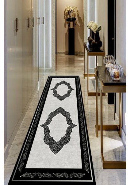 Sevimli Kedi Desenli Mor Halı Makinada Yıkanabilir Kaymaz DotTaban CP822
