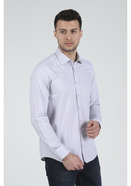 Slim Fit Uzun Kollu Erkek Gömlek 525-DB02