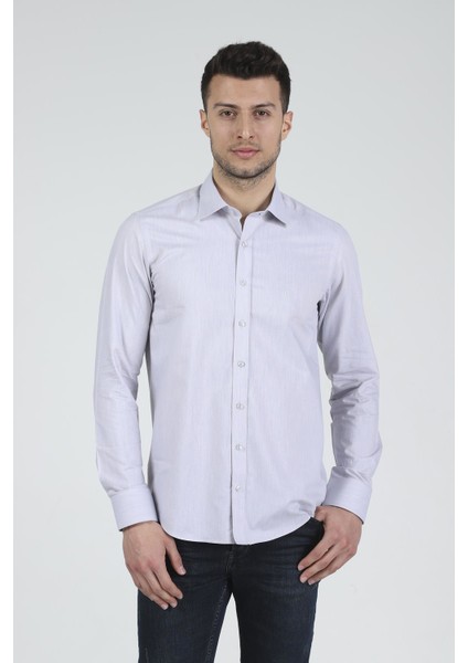 Slim Fit Uzun Kollu Erkek Gömlek 525-DB02