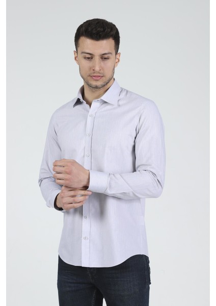Slim Fit Uzun Kollu Erkek Gömlek 525-DB02