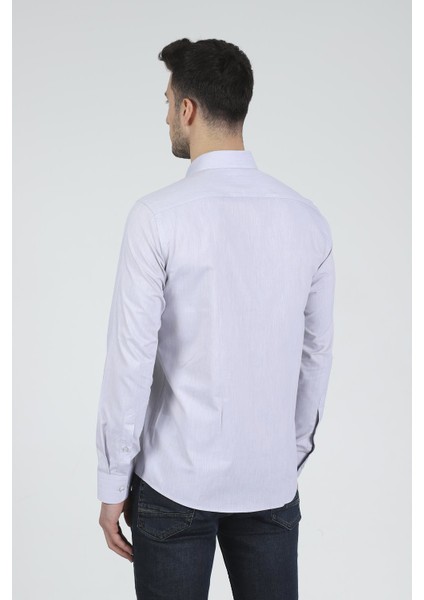 Slim Fit Uzun Kollu Erkek Gömlek 525-DB02