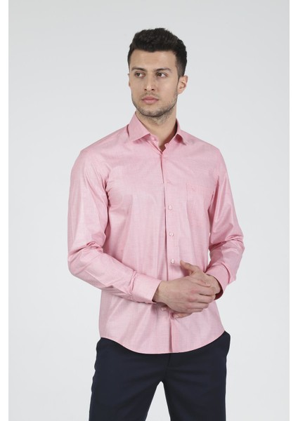 Slim Fit Uzun Kollu Erkek Gömlek 525-DB13