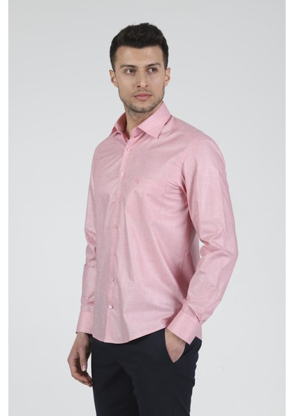 Slim Fit Uzun Kollu Erkek Gömlek 525-DB13