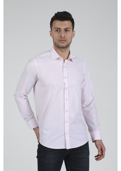 Slim Fit Uzun Kollu Erkek Gömlek 525-DB13