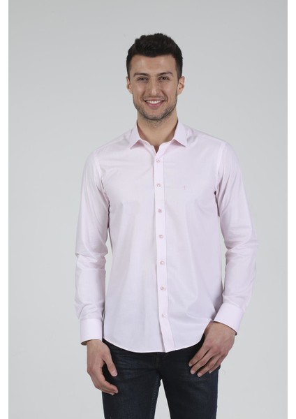 Slim Fit Uzun Kollu Erkek Gömlek 525-DB13