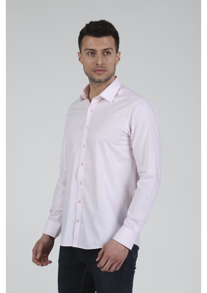 Slim Fit Uzun Kollu Erkek Gömlek 525-DB13