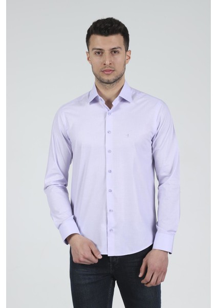 Slim Fit Uzun Kollu Erkek Gömlek 525-DB13