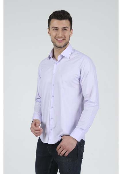Slim Fit Uzun Kollu Erkek Gömlek 525-DB13