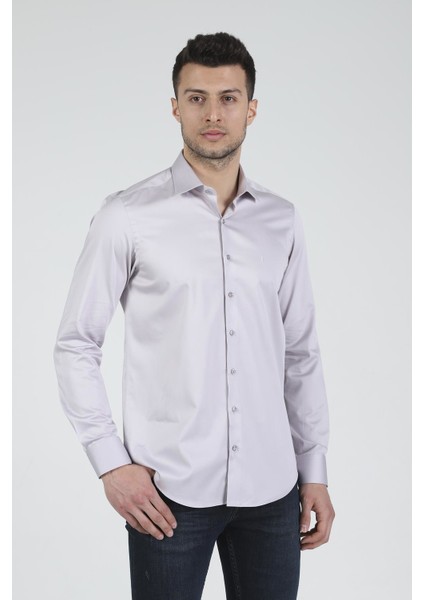 Slim Fit Uzun Kollu Erkek Gömlek 585-DB02