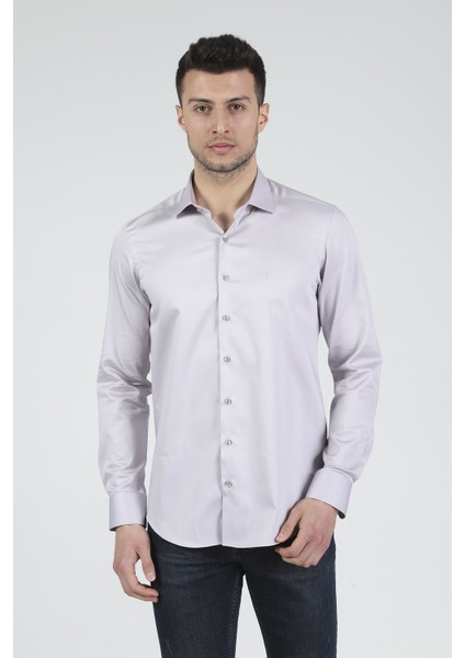 Slim Fit Uzun Kollu Erkek Gömlek 585-DB02