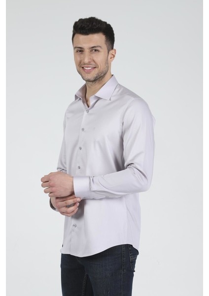 Slim Fit Uzun Kollu Erkek Gömlek 585-DB02