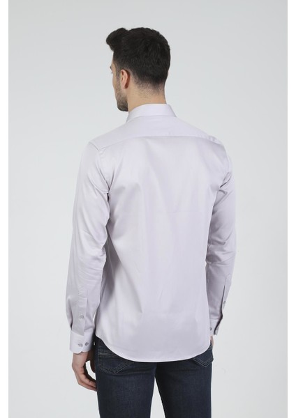Slim Fit Uzun Kollu Erkek Gömlek 585-DB02
