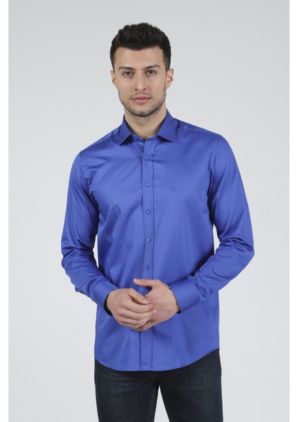 Slim Fit Uzun Kollu Erkek Gömlek 585-DB39
