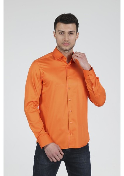 Slim Fit Uzun Kollu Erkek Gömlek 585-DB39