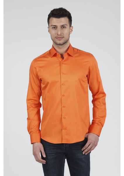 Slim Fit Uzun Kollu Erkek Gömlek 585-DB39