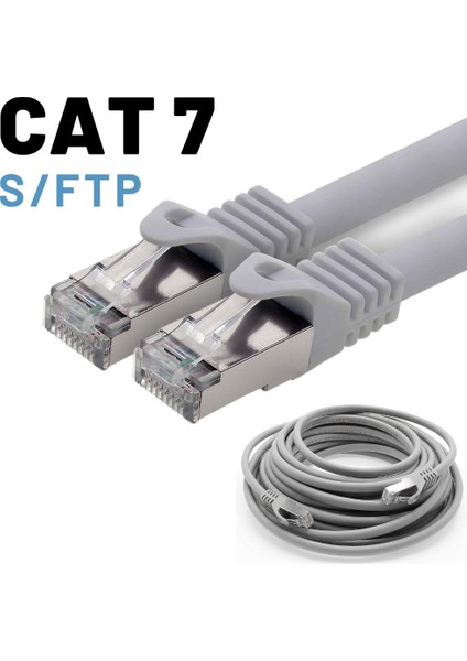 CAT7 S/FTP Ethernet (Network, LAN) Kablosu, Gri, 50 cm