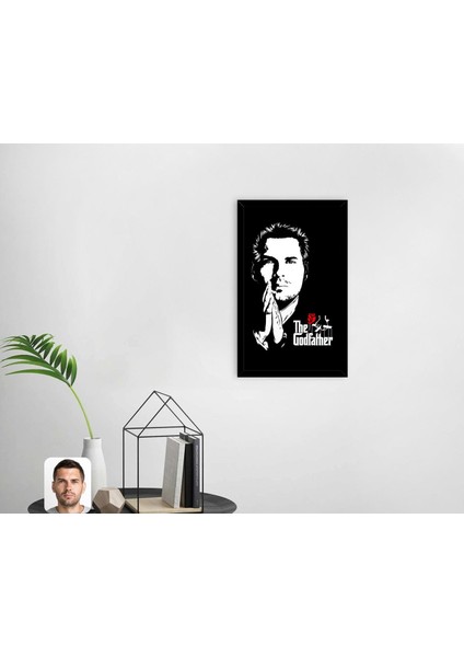 Kişiye Özel Godfather Baba Tasarımlı Dekoratif Ahşap Siyah Çerçeveli Tablo-1