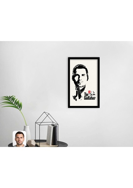 Kişiye Özel Godfather Baba Tasarımlı Dekoratif Ahşap Siyah Çerçeveli Tablo-6