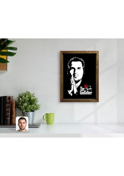 Kişiye Özel Godfather Baba Tasarımlı Doğal Masif Ahşap Çerçeveli Tablo-1 modelleri