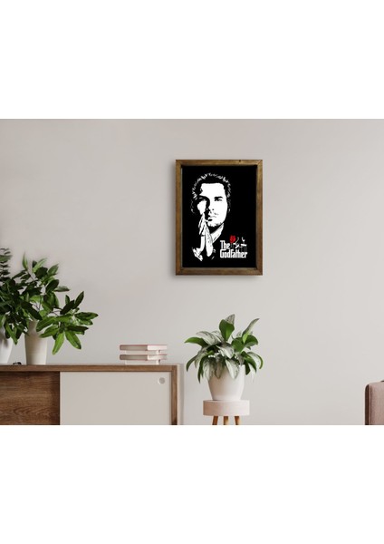 Kişiye Özel Godfather Baba Tasarımlı Doğal Masif Ahşap Çerçeveli Tablo-1 fırsatları