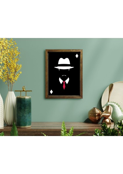Gift Godfather Baba Tasarımlı Doğal Masif Ahşap Çerçeveli Tablo-14