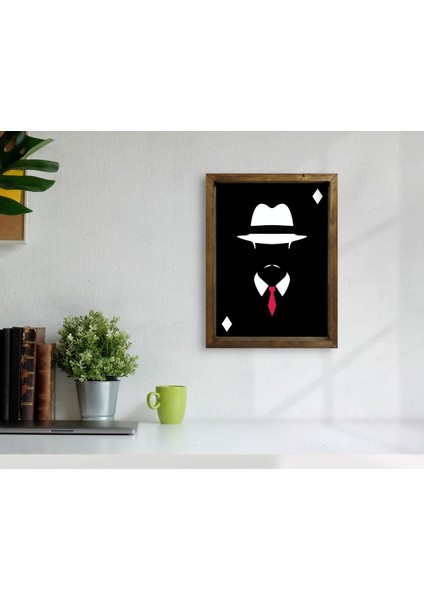 Gift Godfather Baba Tasarımlı Doğal Masif Ahşap Çerçeveli Tablo-14