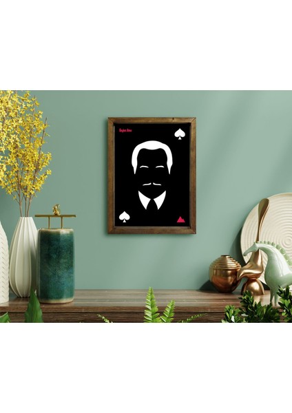 Gift Isme Özel Godfather Baba Tasarımlı Doğal Masif Ahşap Çerçeveli Tablo 45X65CM-15