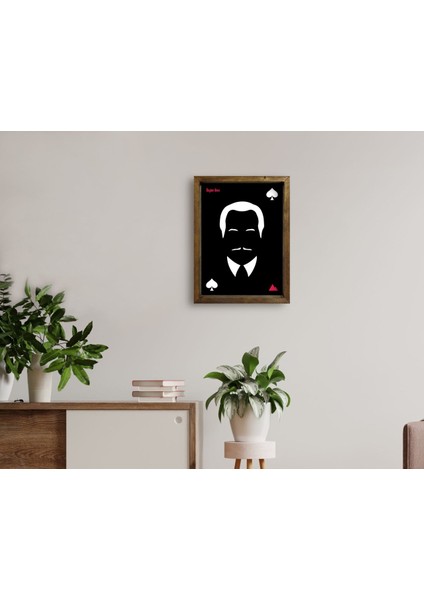 Gift Isme Özel Godfather Baba Tasarımlı Doğal Masif Ahşap Çerçeveli Tablo 45X65CM-15