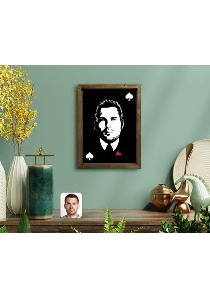 Kişiye Özel Godfather Baba Tasarımlı Doğal Masif Ahşap Çerçeveli Tablo-16