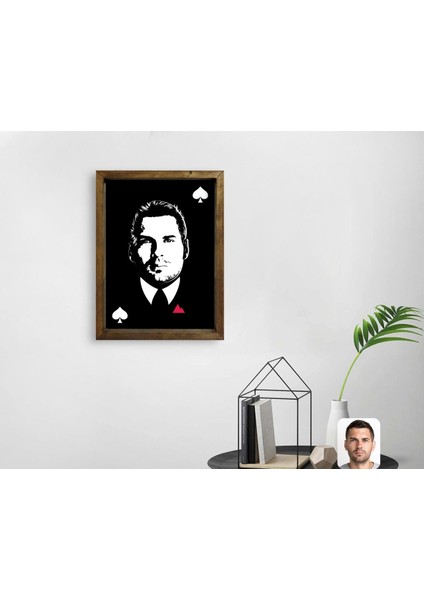 Kişiye Özel Godfather Baba Tasarımlı Doğal Masif Ahşap Çerçeveli Tablo-16