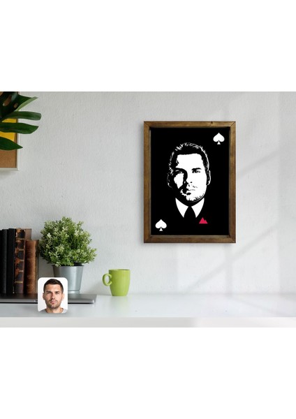 Kişiye Özel Godfather Baba Tasarımlı Doğal Masif Ahşap Çerçeveli Tablo-16