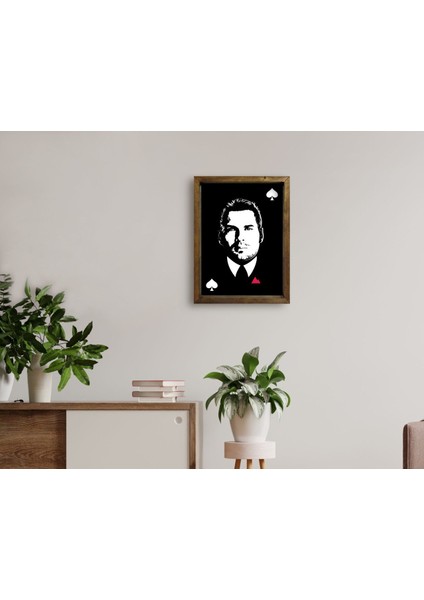 Kişiye Özel Godfather Baba Tasarımlı Doğal Masif Ahşap Çerçeveli Tablo-16