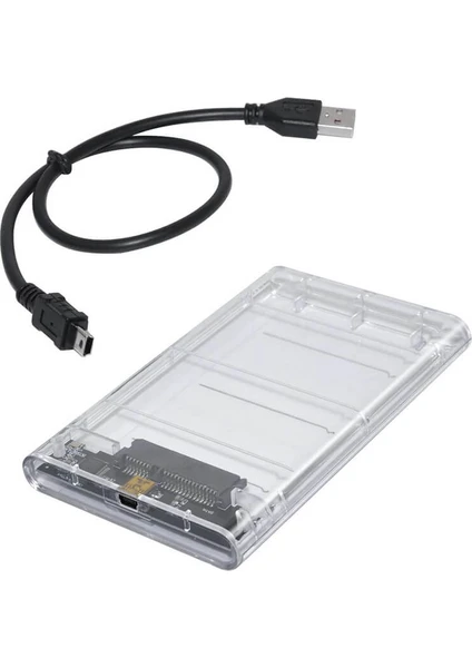 2.5 Inç Sata USB 2.0 HDD Harddisk Kutusu - Şeffaf