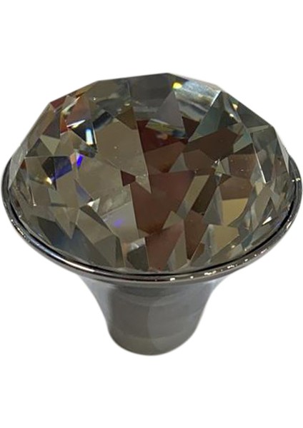 Glame Jr Düğme Kulp Parlak Krom Kristal 33 Mm.