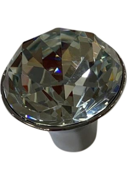 Glame Jr Düğme Kulp Parlak Krom Kristal 33 Mm.