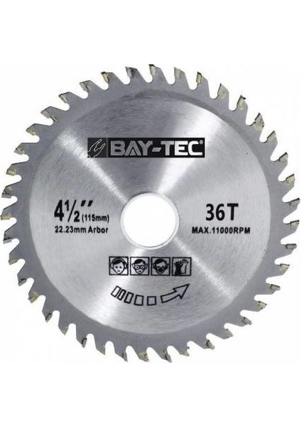 Baytec Elmas Uçlu Sunta Ahşap Kesme Daire Testere Geniş Göbek 180X30 mm
