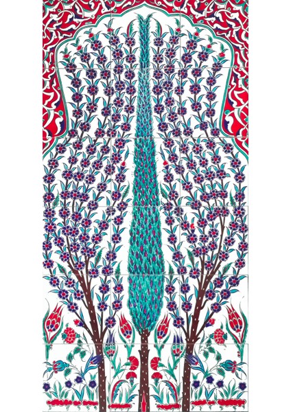- 60*120 Cm. El Dekoru Kütahya Çini Pano