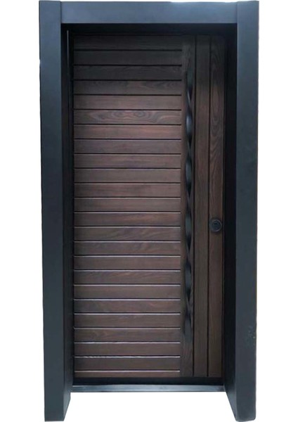 Statik Kasalı Rustik Çizgili Model Çelik Kapı, Daire Kapısı, Villa Kapısı 90 x 200