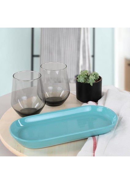 Noyan 26 cm Kayık Tabak Turkuaz