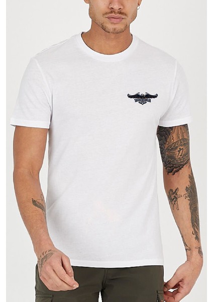 Arkası The Eagle Kartal Baskılı Bisiklet Yaka Erkek Tişört fiyatları